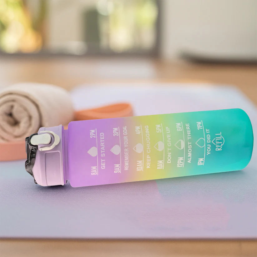 Water Bottle with Straw & Time Marker