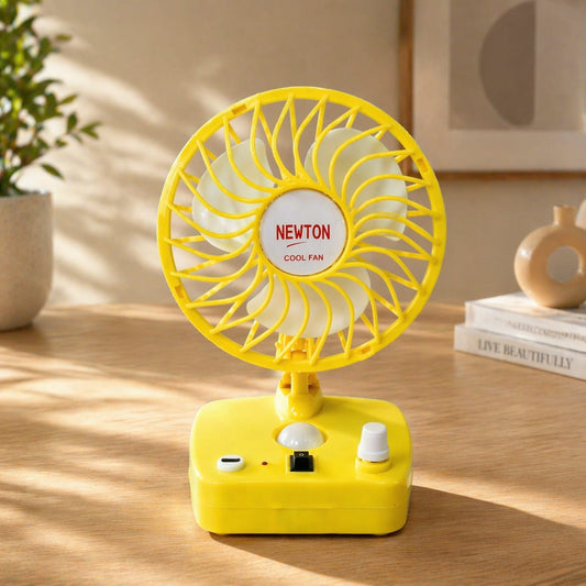 Portable Mini Cooling Fan with LED Light & Adjustable Speed | USB Powered | Strong Airflow | Table Desk Fan for Home, Office & Travel